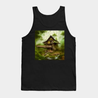 Digital Painting of a Beautiful cottage Tree house Tank Top